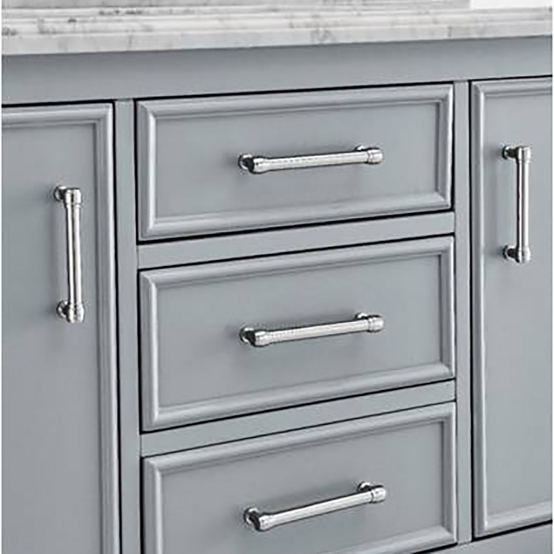 Natural marble bathroom vanity 48 Inch with Under Sink, 3 Drawer and 2 doors Stylish storage, Gray